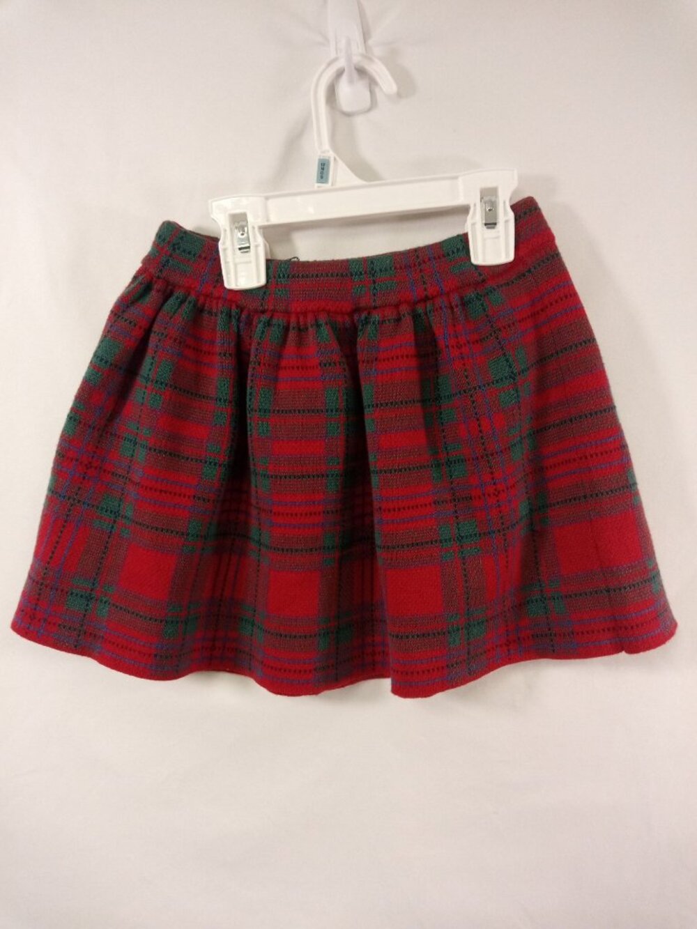 Girl's Red Tartan Plaid Skirt Elasticized Waistband Size 4T